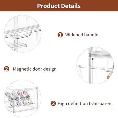 Acrylic Display Case for Collectibles, 4 Tier Figure Display Box, 2 Pack - size: L-4tier-2pack