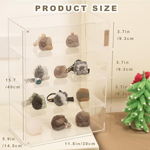 4 Shelf Acrylic Display Case with Lock, Cabinet for Collectibles - size: Acrylic Display Case-4