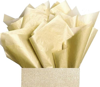 UNIQOOO 40 Sheets Premium Metallic Gold Tissue Gift Wrap Paper Bulk - Perfect Gold Tissue Paper for Gift Bags, Wedding, Party and DIY Crafts - Recyclable Gift Wrapping Accessory, 20X 26 - color: Gold, style: 20X26 Inch (Pack of 40)