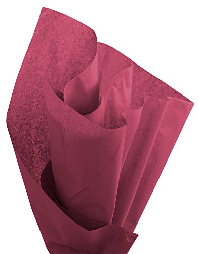 Brand New Tissue Paper Pack, 48 Sheets, 20" x 30", Burgundy - color: Burgundy