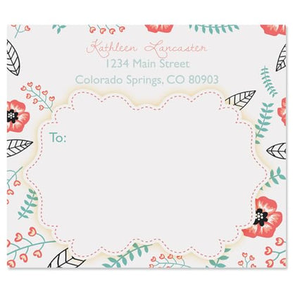 Colorful Images Joyful Floral Personalized Package Shipping Labels, Add Names & Addresses, Set of 36 Easy Peel Flat Mailing Address Label Sheets, 3⅞” x 3⅜”, 1 Design - style: Joyful