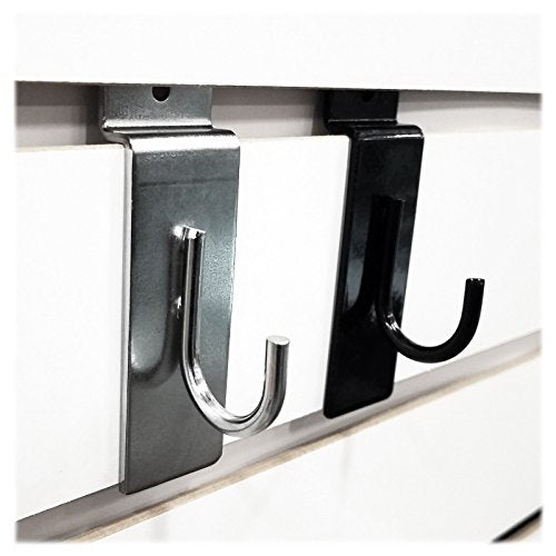 Chrome J-Hook, J Shaped Utility Hanger for Slatwall Displays & Slatgrid Panels - 2 Pack - color: Chrome, size: 2 Pack