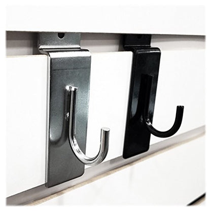 Chrome J-Hook, J Shaped Utility Hanger for Slatwall Displays & Slatgrid Panels - 2 Pack - color: Chrome, size: 2 Pack