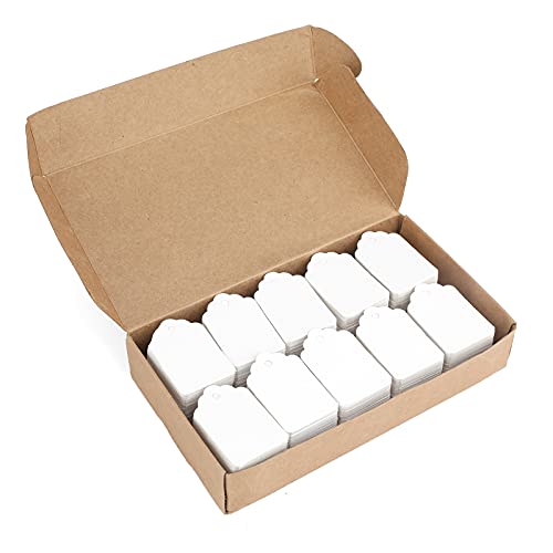 jijAcraft 1000Pcs Price Tags, White Clothing Tags for Retail, Small Kraft Blank Tag for Labeling Price, Size, Number, Writable Price Tag for Business Supplies Selling Jewlry, Clothes (2" X 1.3") - color: White-blank