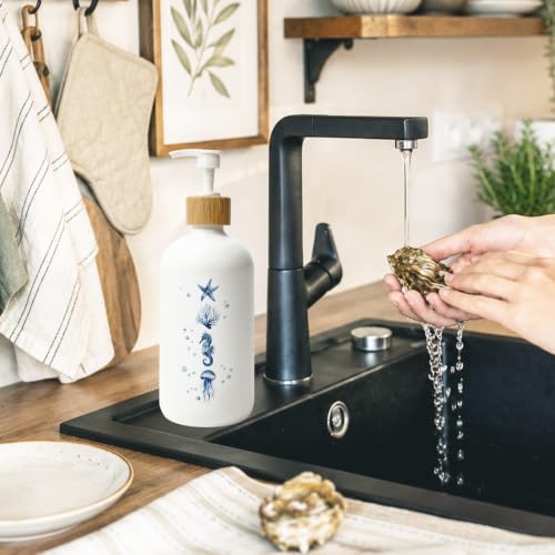 Coastal Beach Glass Soap Dispenser with Pump - color: Sea Animals 02