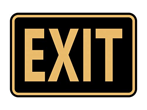 Signs ByLITA Classic Framed Exit Sign (Black/Gold) - Small - color: Black Gold, size: 4 x 6" - Small (1 Pack)