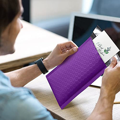 UCGOU Bubble Mailers 4x8" Purple 50 Pack Usable Size 4x7" Padded Envelopes - color: Purple, size: 4x8" 50PC