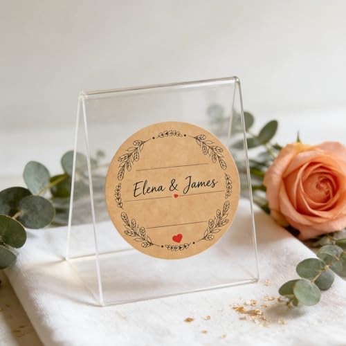 2 Inch Canning Label Stickers with Wreath/Heart for Mason Jar, 500 Pcs