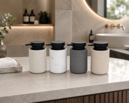 Clasin Home Liquid Soap Dispenser with Easy-to-Press Pump, 10 oz Refillable Hand Soap Dispenser with Extended Spout for Bathroom Kitchen Dish Lotion, Modern Stone Texture (Cement Gray) - color: Cement Gray