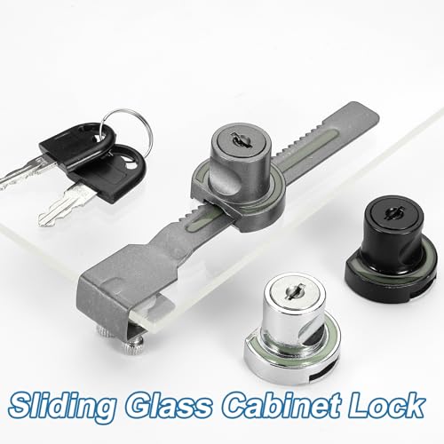 2.1" Luminous Sliding Glass Door Ratchet Lock Fit 1.57-1.97" Silver - color: Silver, size: 2.1"