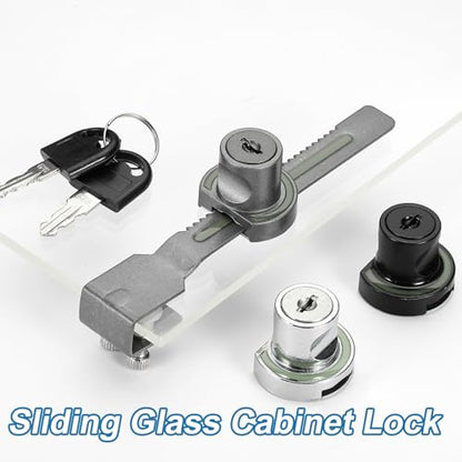 2.1" Luminous Sliding Glass Door Ratchet Lock Fit 1.57-1.97" Silver - color: Silver, size: 2.1"