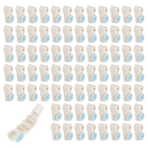 PATIKIL Hook Locks Stop Locks 5mm Plastic Magnet Security Hook White 120Pcs - color: White, size: 5mm