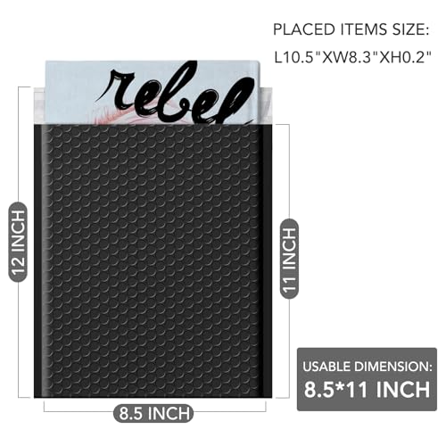 GSSUSA Black Bubble Mailers 8.5x12 Padded Envelopes 1 Pallet Pack of 6000 - color: Black, size: 8.5x12 6000PC