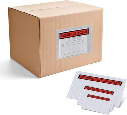 Packing List Enclosed Envelopes – 4.5" x 5.5" Short Side Opening – Self-Adhesive Clear or Printed Options – Multiple Pack Sizes (Print - PLE, 500) - style: Print - PLE