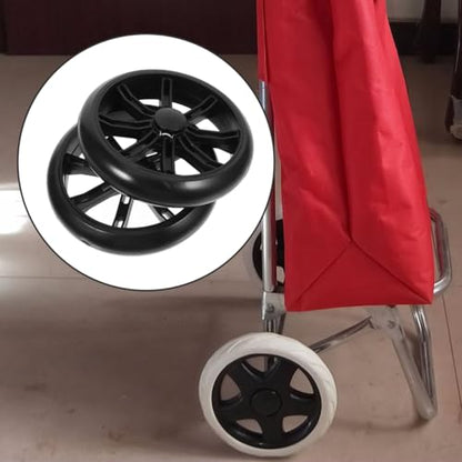 Replacement Grocery Cart Wheels 6.10 inch Pu Shopping Cart Wheel Set for Grocery Carts Utility Carts Push Carts Climbing Design for Stairs and Various Terrain 2 Pack