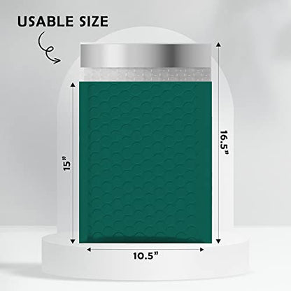 Yens Bulk Green Poly Bubble Mailers 10.5x16 200 Pack Usable 10.5x15 - color: Green, size: 10.5" x 16"