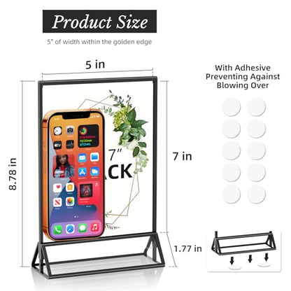 PPH-Sisy Acrylic Sign Holder 5x7 Double-Sided Black Picture Frames Clear Sign Holder for Flyer Holder Menu Holder Wedding Table Number Holder Photo Frame - 6 Pack - color: Black, size: 5x7-6 Pack