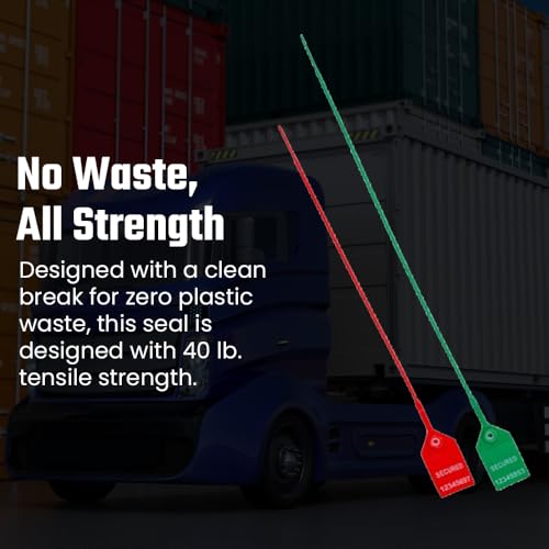 Beaded Pull Tight Security Seals - Adjustable, UV Resistant, High-Density Polyethylene Seals for Secure Locking - 15" Length, 100-Pack, Red - color: Red, size: 15" (100 Pack)