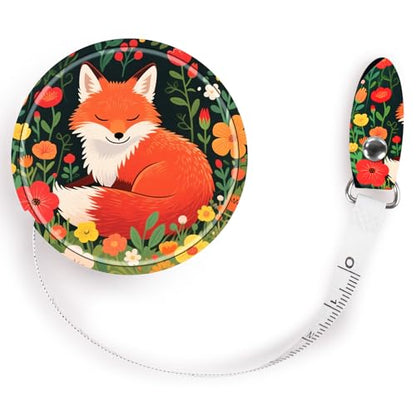 Retractable Mini Leather Tape Measure, Auto Retract Red Fox - color: Red Fox