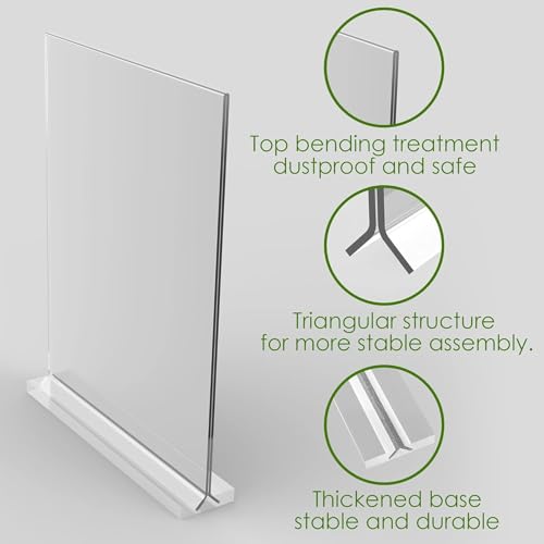 newnewshow 4x6 Inch Clear Acrylic Sign Holder, Display Stand, Plastic Card Holder for Business, Office, Retail (4x6 Inch 12 Pack) - size: 12pack