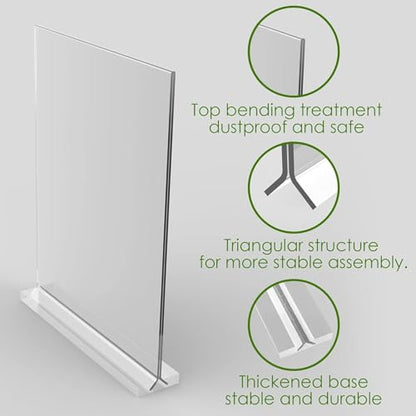 newnewshow 4x6 Inch Clear Acrylic Sign Holder, Display Stand, Plastic Card Holder for Business, Office, Retail (4x6 Inch 24 Pack) - size: 24pack
