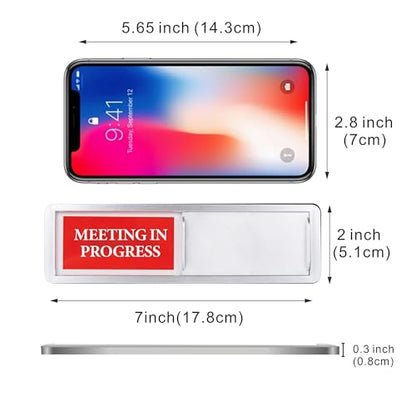 Meeting in Progress or Vacant Door Sign, Meeting Sliding Indicator Sign - color: Silver Vacant Meeting