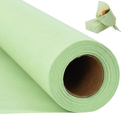 BEISHIDA Sage Green Gift Wrapping Paper Roll, 15in X 32ft Kraft Bulletin Board Paper Gift Wrap for Christmas Mother's Day Valentine's Day Graduation, Flower Wrap - color: sagegreen