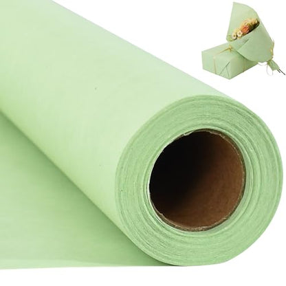 BEISHIDA Sage Green Gift Wrapping Paper Roll, 15in X 32ft Kraft Bulletin Board Paper Gift Wrap for Christmas Mother's Day Valentine's Day Graduation, Flower Wrap - color: sagegreen