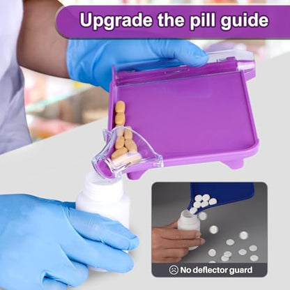 SimCoach Left Hand Pill Counting Tray with Spatula, Purple