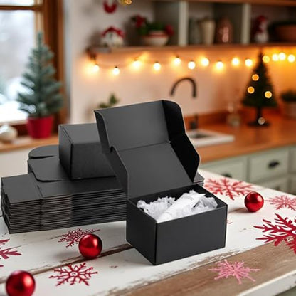 7x5x4 inch Black Shipping Boxes for Small Business- Set of 25 - color: Black, size: 7x5x4 Inch