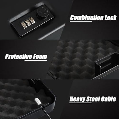 Dalmbox Compact Portable Handgun Pistol Gun Safe Lock Box for Car & Travel - size: 11.4” x 7.3“ x 2.6”