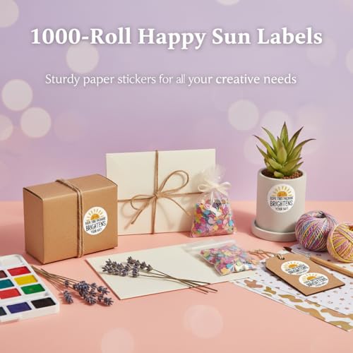 1000Pcs Happy Sun Thank You Stickers - Removable Food Labels - color: 1000pcs- Sun Thank You Labels