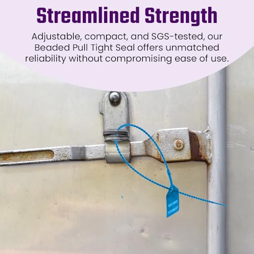 Beaded Pull Tight Security Seals - Adjustable, UV Resistant, High-Density Polyethylene Seals for Secure Locking - 12" Length, 1000-Pack, Blue - color: Blue, size: 12" (1000 Pack)