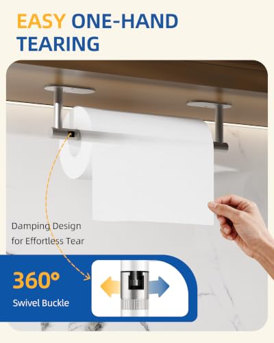 RUACQ Paper Towel Holder Under Cabinet, Stainless Steel, Silver - color: Sliver, size: Standard - Oval