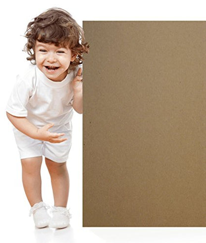 300 Sheets Chipboard 20pt (Point) 4 X 4 Inches Light Weight Square Size .020 Caliper Thick Cardboard Craft|Ship Brown Kraft Paper Board - size: 4 X 4 - 300 Shet