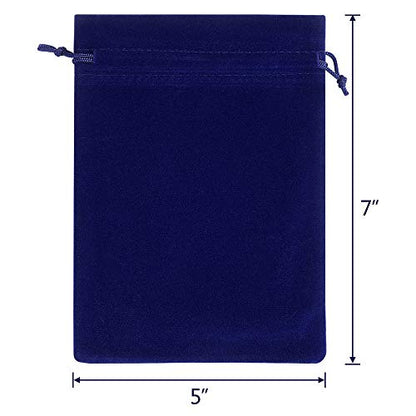 25pcs Velvet Drawstring Bags Gift Bags for Wedding Party Favor 5" x 7" - color: Royal Blue