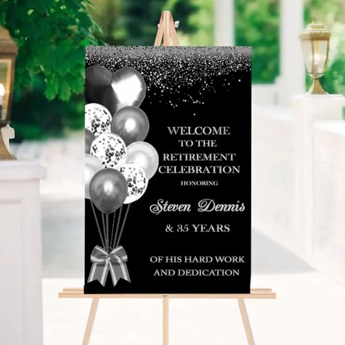 Personalized Retirement Celebration Welcome Sign, Rustic Retirement Luncheon Welcome Sign, RetiRement Celebration Party Signs, RetiRement Décor #2 - color: #Version 2