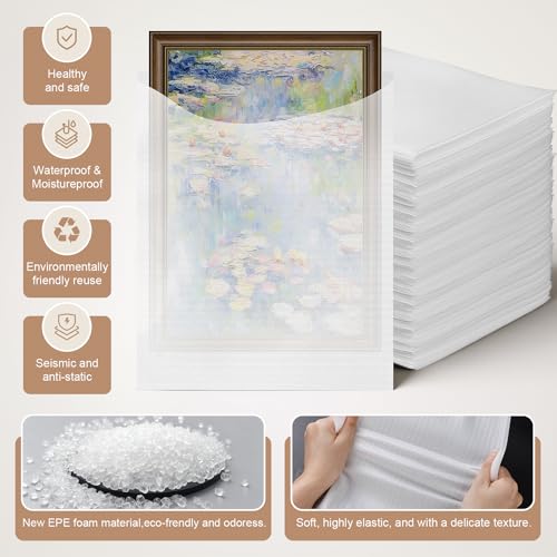 200 Pack 6''x8'' Cushion Foam Pouches,Small Packing Foam Pouches for Moving - size: 200pcs 6×8inch