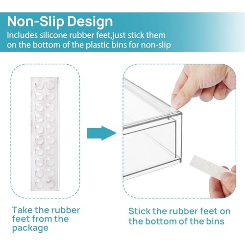 Vtopmart Clear Stackable Storage Drawers, 4 Pack Wide Plastic Organizers - style: Wide-4pack-Clear
