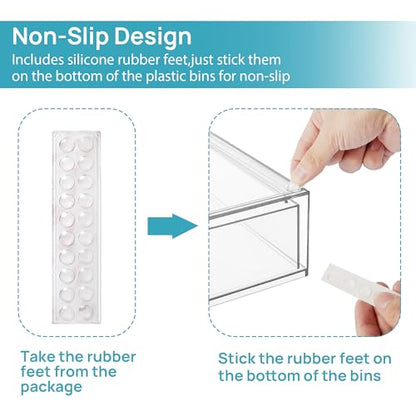 Vtopmart Clear Stackable Storage Drawers, 4 Pack Wide Plastic Organizers - style: Wide-4pack-Clear