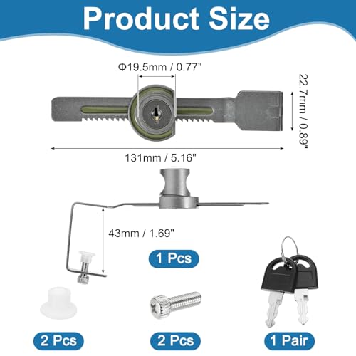 1.7" Luminous Sliding Glass Door Ratchet Lock Fit 1.18-1.57" Grey - color: Gray, size: 1.7"