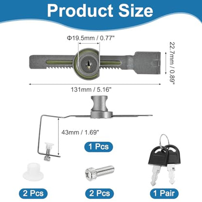 1.7" Luminous Sliding Glass Door Ratchet Lock Fit 1.18-1.57" Grey - color: Gray, size: 1.7"