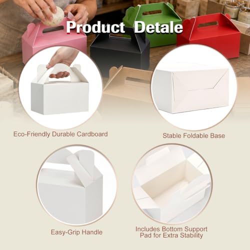 Aosric Small White Gable Boxes 3.5 x 3.5 x 6.3 In, 30 Pack - color: White