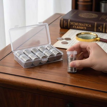12 Pcs Round Coin Tubes with Storage Box