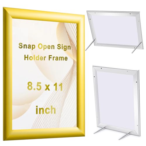 Blulu 2 Pack Aluminum Snap Frame 8.5 x 11 Inch, Gold - color: Gold, size: 8.5 x 11 Inch
