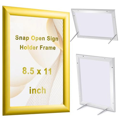 Blulu 2 Pack Aluminum Snap Frame 8.5 x 11 Inch, Gold - color: Gold, size: 8.5 x 11 Inch