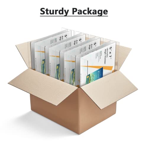 MaxGear 12 Pack Acrylic Sign Holder 5x7 inch Double-Sided Display, Vertical - size: 5"x7"- 12 Pack