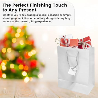 Novel Box White Gift Bags with Handles 10 Pack 4.75x3.25x6.75 Inches - color: White, size: Small