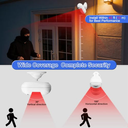 NineLeaf Wireless Motion Sensor Alarm, Door Buzzer for Business Entry, Entry Alert Chime for Business,48Melodies & 600FT Range,7Brightness Night Light,for Home Doorway/Store Entrance/Pet Monitor,5PCS