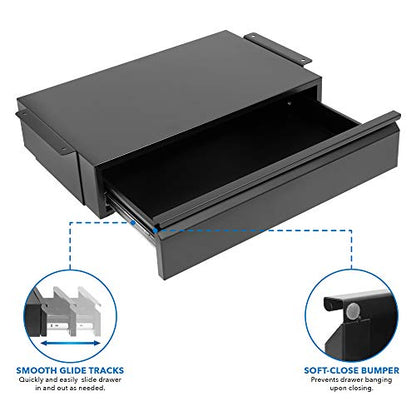 Mount-It! Under Desk Pull-Out Drawer, Steel, 20.2 x 12.2 in, 11 lb Capacity - size: Short